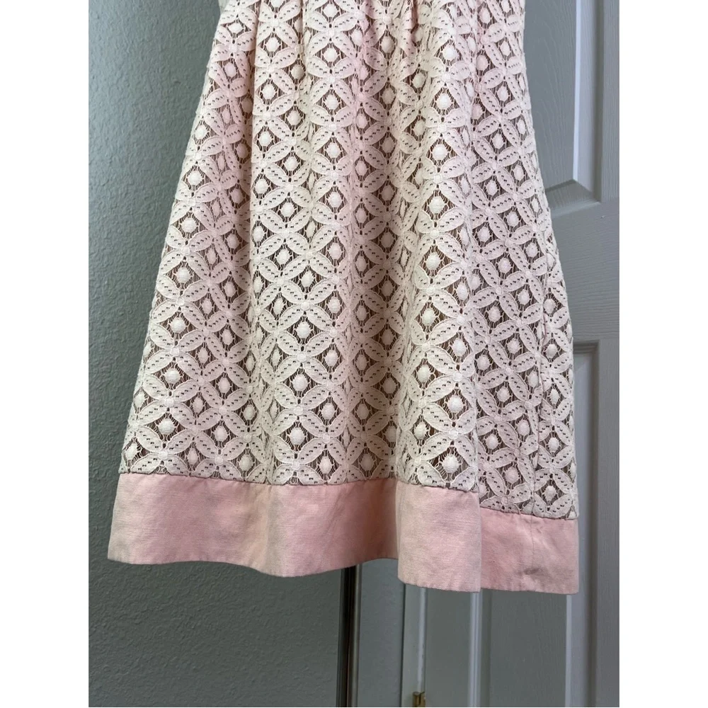 ELIZA J Lace Cutout Fit And Flare Dress Pockets Blush Pink - Picture 6 of 13